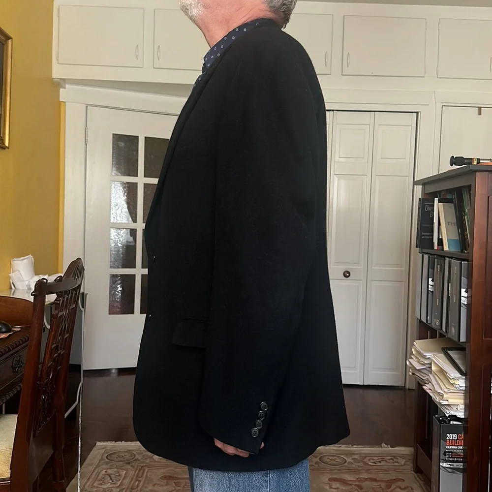 Botany 100% Camel Hair Wool Black Sportscoat Blazer size 46L